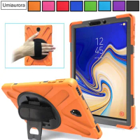 For Samsung Galaxy Tab S3 9.7 SM-T820 T825 S4 10.5 inch SM-T830 SM-T835 360 Rotation Hand Strap Kickstand Case Shockproof Cover