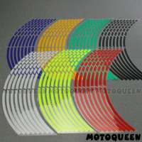 16Pcs PVC 17/18 inches Durable waterproof Wheel Rims Tire Stickers For Motorcycle Car Reflective Stripes Motorbike Auto Decals