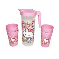 Teko Set Plastik Motif Karakter 1 Pitcher 4 Gelas BPA Free Ukuran 24x14 cm Kapasitas 1.5L Gelas 350m