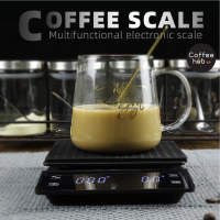 (Ready Stock)Coffee Espresso Kitchen Baking Digital Weighing Timer Tare Function Scale Accuracy 0.1