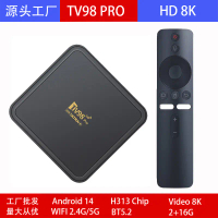 Set-Top Box, Tv98 Pro, Sistem Operasi Android14, Pemain Rangkaian WiFi Dwi Frekuensi 8K, Kotak TV Ac