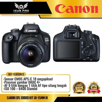 Canon EOS 3000D Kit 18-55mm III - Canon EOS 3000D Kit EF-S 18-55mm F/3.5-5.6 III PAKET BUNDLE