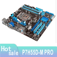 P7H55D-M PRO Motherboard LGA 1156 DDR3 16GB H55 P7H55 Desktop Mainboard SATA II PCI-E X16 Used AMI BIOS