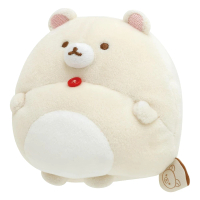 【San-X】拉拉熊 懶懶熊 Ponpoko系列 圓滾滾絨毛娃娃 S 軟軟的肚子 小白熊(Rilakkuma)
