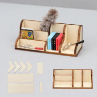 1:12 Dollhouse Miniature Desktop Storage Rack Bookshelf Organizer Box Model Home Decor Toy Doll House Accessories
