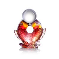 【琉璃工房 LIVING】雙魚轉如意 琉璃珠 擺飾(迎賓/禮品/典藏/水晶/琉璃/祝福)