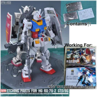 for HG 1/144 RX-78-02 The Origin ver RX-78-2 Beyond Global BG AW9 Metal Detail Part Photo-Etched Sheet + Water Slide Decal S019