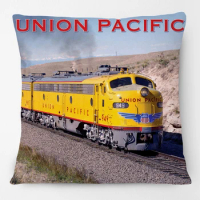 Union Pacific Trains Poster Art Cushion Cover Retro Vintage Style Home Decorative Pillow Case