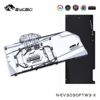 Bykski Watercooler For EVGA RTX 3090/3080/3080Ti FTW3 ULTRA GAMING With Back Plate ,Full Cover Water Block, N-EV3090FTW3-X