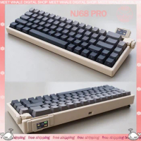 Keydous Nj68 Pro Mechanical Keyboard Kit 3Mode 2.4G Bluetooth Wireless Keyboard Kit Metal Case RGB Hot-Swap Gaming Keyboard Gift