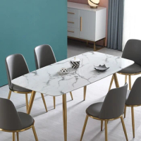 Scandinavian marble dining table modern dining table light luxury rectangular