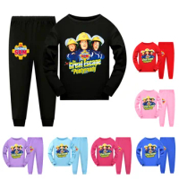 New Kids Pyjamas Set Fireman Sam Clothes For Girls Boys Costume Pajamas Baby Pijama Suit Sleepwear Toddler Nightwear Pants