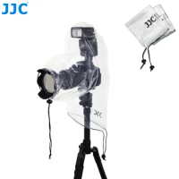 JJC 2 Pack Camera Rain Cover with Flash Cover Waterproof Camera Bag Raincoat for Sony A6600 A6500 A7IV A7III Nikon Z7 Z6 Z5