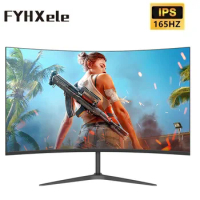 FYHXele 27 Inch 1K/2K 165hz Curved Gaming Monitor 10Bit LCD Displays For Desktop Displays 1MS HDMI/DP Support G-Sync Free-Sync