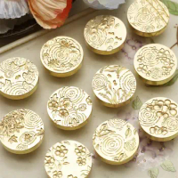 3D Carving Plant Series Seal Pond Scenery Stamps Used For Envelope, Greeting Card, Invitation Letter