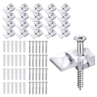 Mirror Holder Clips Clear Mirror Holders Sets Mirror Hanging Hardware Or Walls Fixing 1/4 Inch Glass Mirror Cabinet Door