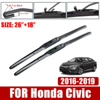 Car Wiper Blade For Honda Civic 10th 2016-2019 FC FC1 FC2 FC5 Front Rubber Sticker Windscreen Windshield Wiper Auto Accessories