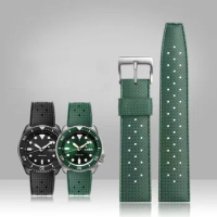 uhgbsd Rubber Watch Strap For Seiko No. 5 Green Water Ghost Super Ocean Culture Silicone Men And Women 22mm Wristband