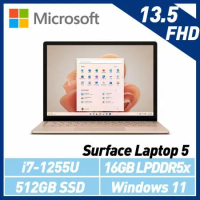 Microsoft微軟 Surface Laptop 5 13吋/i7/16G/512G/Win11砂岩金