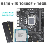 HUANANZHI H510 Kit Intel Core i5 10400F 2*8GB = 16GB Memory DDR4 3200 Desktop RAM LGA 1200 Motherboard Set