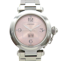 【二手名牌BRAND OFF】Cartier 卡地亞 香檳粉 錶盤 不鏽鋼 Pasha C 腕錶 W31058M7