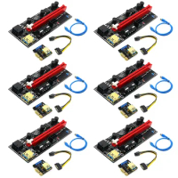 6PCS PCIE Riser NEW VER009S 009S Riser PCI Express X16 Extender USB 3.0 Cable Cabo Riser For Video Card GPU Bitcoin Miner Mining