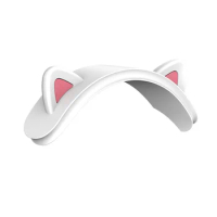 For Apple Airpods Max Multifunctional Wireless Bluetooth Headset Crossbar Cat Ear Silicone Protective Cover, White