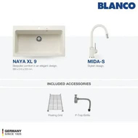 Kitchen Sink Bak Cuci Piring Granit 1 Lubang BLANCO Silgranit NAYA XL 9 - Paket Kitchen Sink dan Ker