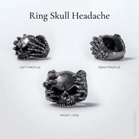 Ring Skull Headache Pewter – Cincin Tengkorak Metalworks Aksesori