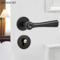 Modern Zinc Alloy Security Door Lock Mute Bedroom Door Locks Indoor Gate Handle with Key Lockset Home Hardware Accessories