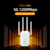 PIX-LINK-AC27 1200Mbps WiFi Range Extender, 2.4 &amp; 5GHz Signal Booster Repeater Cover up to 7500 Sq.ft with Access Ethernet Port