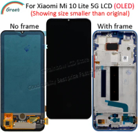 Tested OLED For Xiaomi Mi 10 Lite 5G LCD Display With Frame Touch Panel Screen Digitizer Assambly For Mi 10 lite LCD M2002J9G