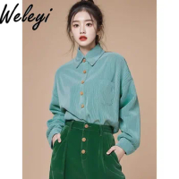 Sweet Ropa De Mujer Wear A Set of Korean Fashion 2024 Spring Clothes New Mint Mambo Style Shirt Wome