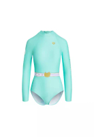 ARENA arena x Tsumori Chisato聯乘系列 女士貓臉圖案印花半拉鏈長袖連身泳衣