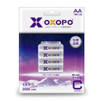 強強滾-OXOPO Type-C充電 AA三號鋰電池4入組 (附Type-C線＊1)
