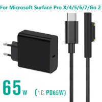 15V 4A 65W USB C Charger for Microsoft Surface Pro 4 Pro 5 Pro 6 Pro 7 Pro X 65W Universal USB Type C Laptop Power Adapter