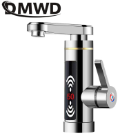 DMWD Hot LED Display Water Rapid pemanas keran elektrik dapur segera Tankless pemanas air ketuk paparan suhu 3000W EU
