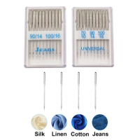 2Box/Set Universal Jeans Stainless Steel Needles Sewing Machine Supplies for Singer Brother Janome Varmax Sizes70/10 90/1