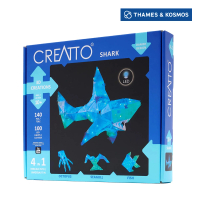 【英國T&amp;K】越玩越靈巧 STEAM寶盒：LED 3D 克里托創意魔法片：閃光鯊魚和海洋夥伴(3522-Shark)