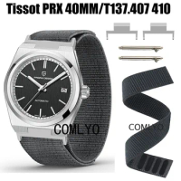 Watchband For Tissot PRX 40MM PRX T137.407 410 Strap Nylon Watch Band Hook&amp;Look Soft Belt