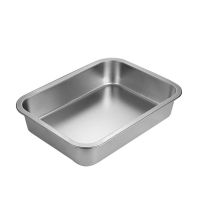 0不鏽鋼平底方盤商用長方形托盤加深號帶蓋餐盆蒸飯油炸菜盆