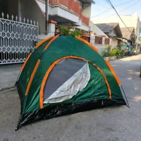 Tenda Camping HY 024 Dome 6 Orang Waterproof Frame Fiber Camping Outdoor Gathering Pramuka hijau