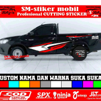 promo 1set kanan kiri stiker mobil hilux single doble cabin mobil triton strada navara rangga dll