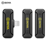 BOYA Mini Microphone 2.4G Wireless Lapel Clip-on Microphones Built-in Battery Replacement for Vlog Live Streaming Interview