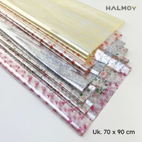 Plastik Kado Transparan Bermotif Ukuran 70 x 90 cm Isi 10 Lembar Bungkus Parcel Hampers Buket