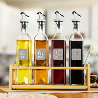 玻璃油壺裝油瓶防漏油罐壺廚房家用創意標簽醬油醋瓶子調料調味瓶