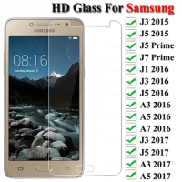 1-4PCS HD Transparent Tempered Glass For Samsung Galaxy A3 A5 A7 A8 A9 J3 J5 J7 2015 2016 2017 Screen Protector For J5 J7 Prime