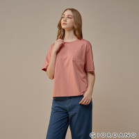 GIORDANO 女裝SORONA涼感口袋T恤 - 63 老玫紅
