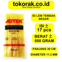 DISKON!! ISI LEM TEMBAK ADTEK BESAR KUNING - REFILL GLUE GUN STICK - LEM BAKAR