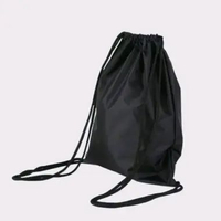 Tas Ransel Hitam Serut Kain Kanvas Anti Air Desain Karakter Lucu Original Ukuran 42cm x 33cm untuk P
